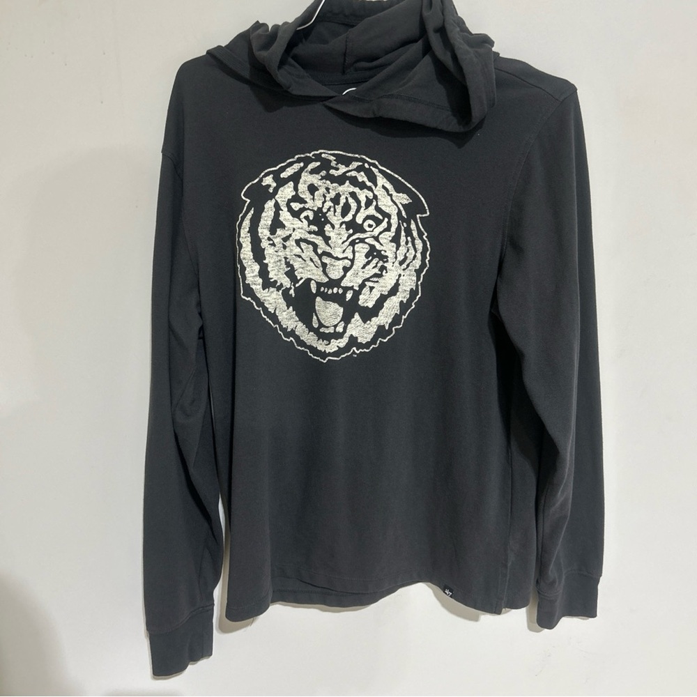 47 BRAND MENS TIGERS PULLOVER HOODIE L PREOWNED DARK GREY.